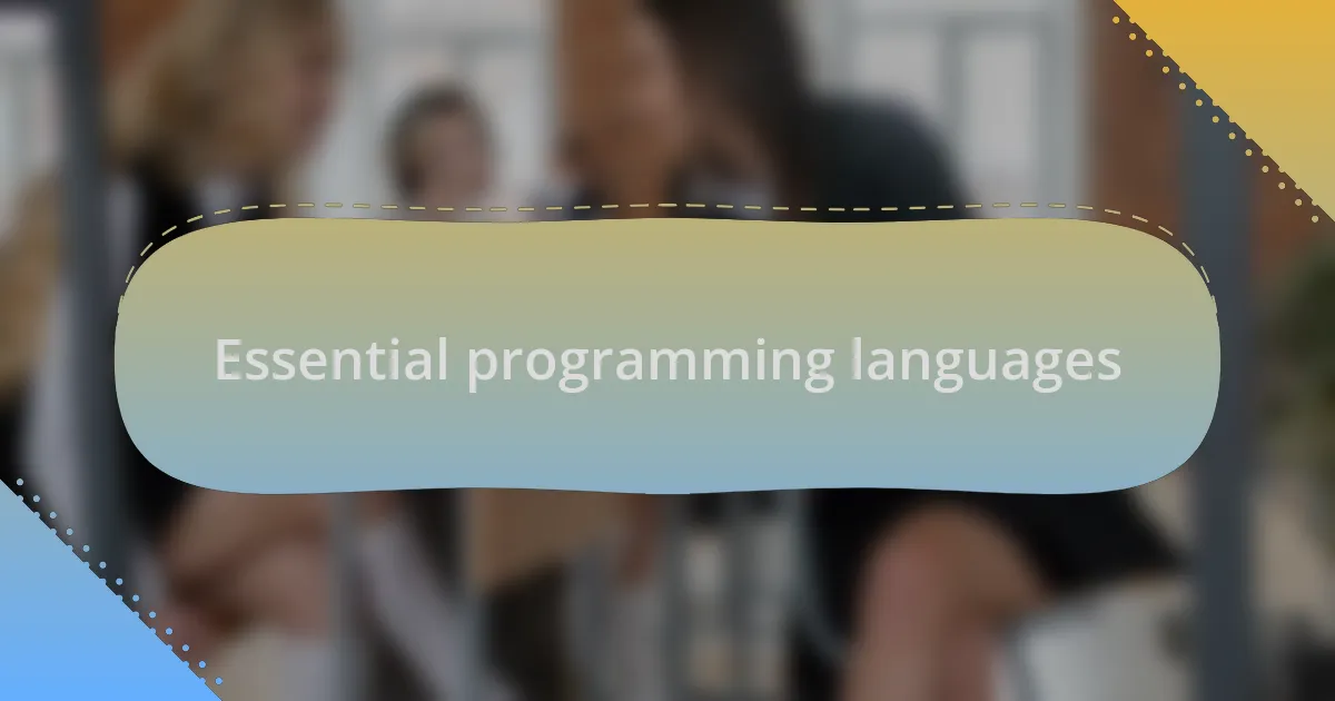 Essential programming languages