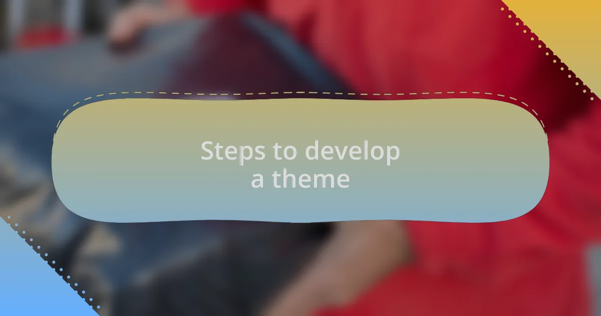 Steps to develop a theme