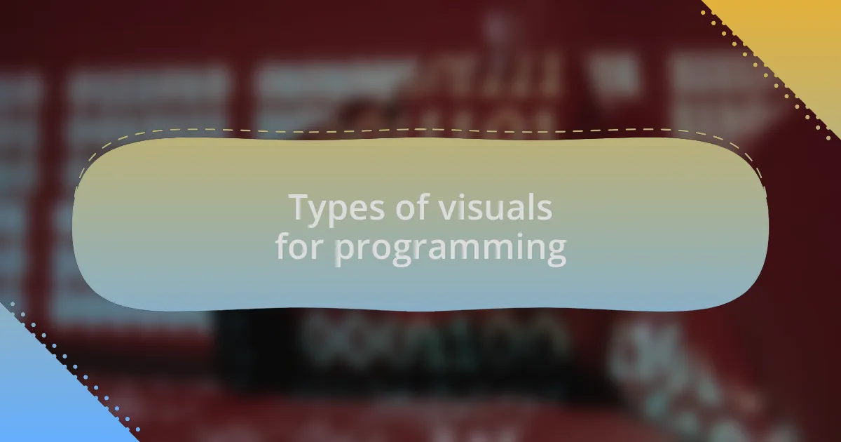 Types of visuals for programming